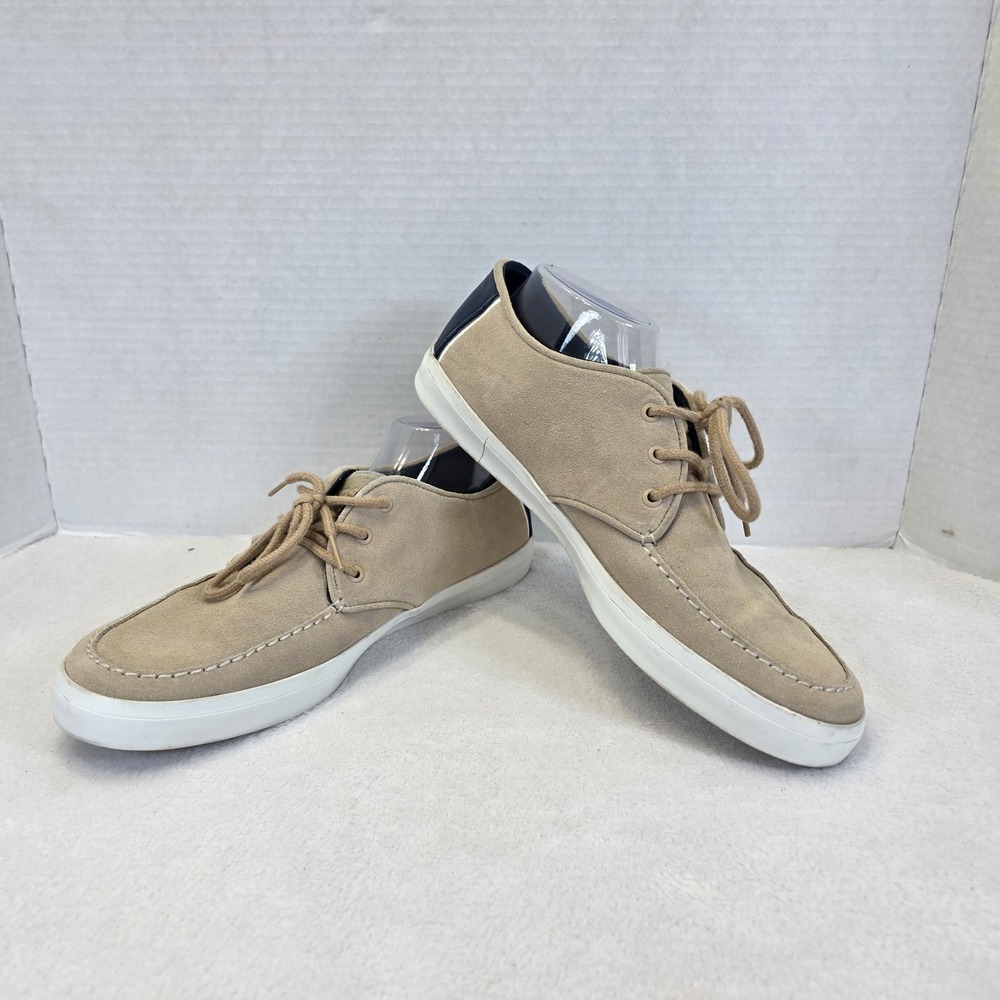 Lacoste Sevrin‎ Suede Mens Size 11 Leather Casual Boat Shoes Tan Blue